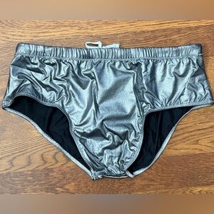 Charlie by Mathew Zinc Metallic Silver Bikini Bottoms